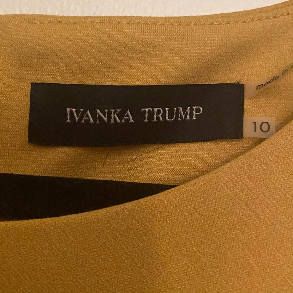 Mustard color dress w gold accents